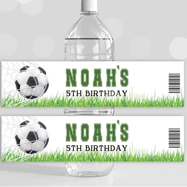 Water Bottle Labels Soccer Birthday Sport Party Wrapper Football Water Favor Custom Soccer Ball Bottle Label Soccer Decoration - LA172