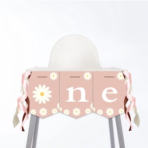 Daisy High Chair Banner: First Birthday Party Decor (Printable Digital)