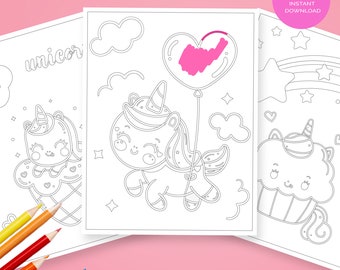 Unicorn Coloring Pages: Party Activity Printables (Instant Download)