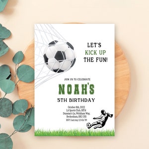 Soccer Birthday Invitation Kids Football Invitation Template Soccer ...
