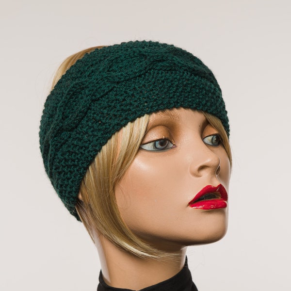 Fasce per capelli verde smeraldo in lana merinos 60 % , in vari colori moda, Regalo  per lei, Accessori donna in lana made in italy.