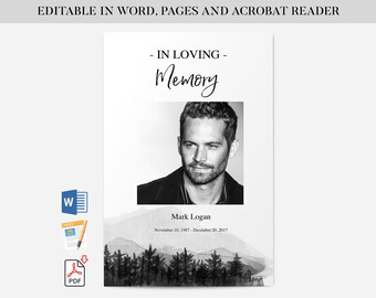 memorial template etsy