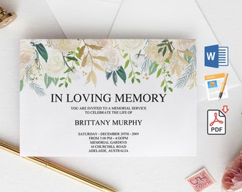 Funeral Invitation Etsy