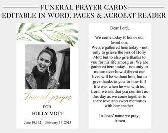 memorial card etsy