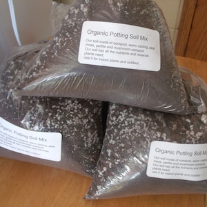 Our best organic potting soil mix-container soil- indoor plants-1gallon about 2 pounds in weight