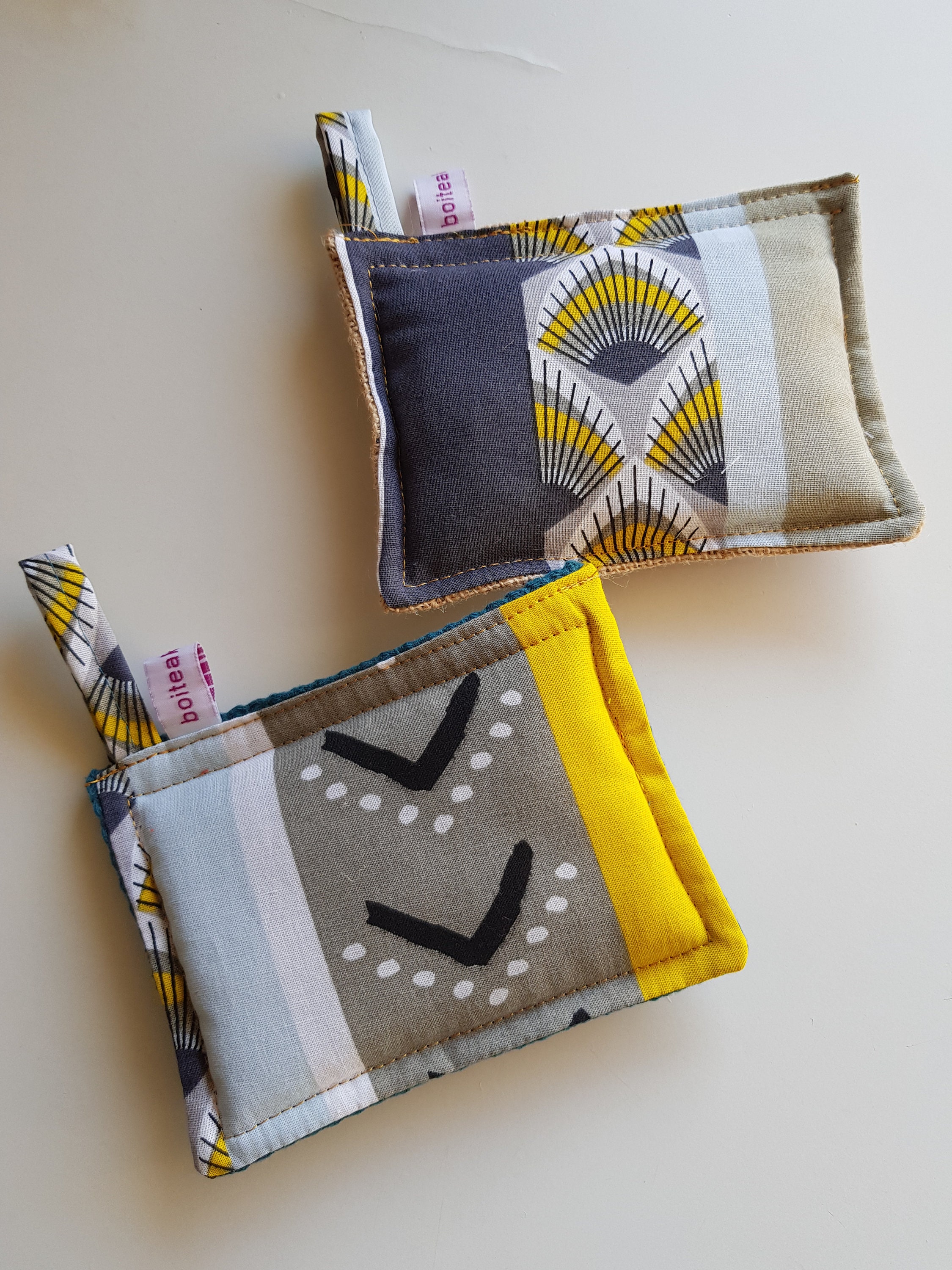 Éponge Lavable en Tissu Coton et Nid d'abeille ou Toile de Jute