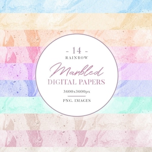 Pastel Marble Digital paper pack, colorful Marbled Paper texture backgrounds, rainbow colored backdrops
