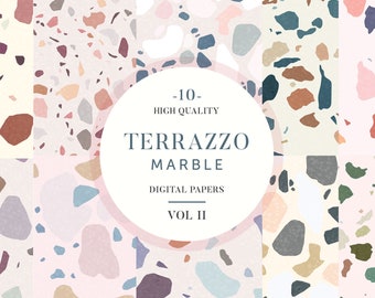 Terrazzo Marmor abstrakte digitale Papiere, Terrazzo Hintergründe, Stein Clipart