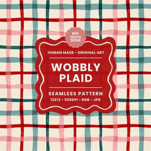 Vågigt julpläd sömlöst mönster, knäppa handritade digitala upprepningar för kommersiellt bruk, ofullkomlig festlig julbakgrund