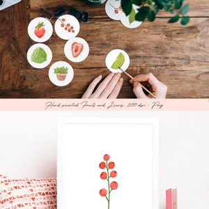 Strawberry & Lime Watercolor Fruit Clipart Set, Fruits Illustration and ...