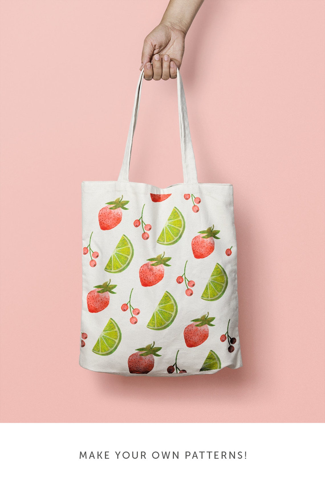 Strawberry & Lime Watercolor Fruit Clipart Set Fruits - Etsy