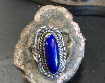 Handmade Sterling silver and Lapis ring. Signed