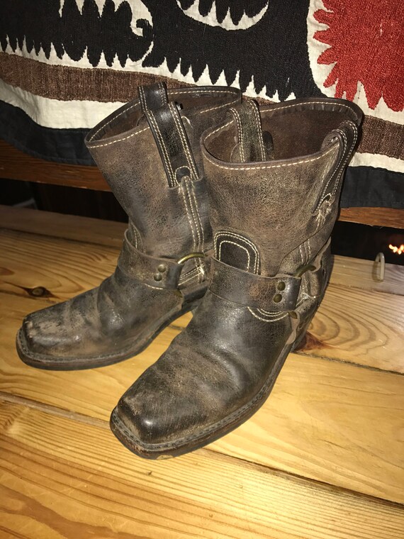frye boots distressed leather