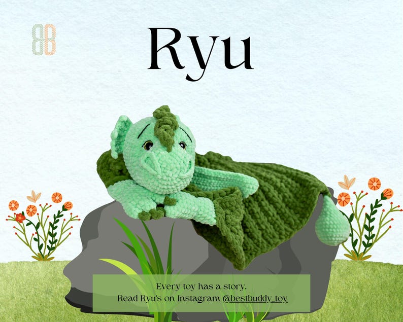 Crochet Ryu Dragon - Crochet Blanket Toy Pattern | Amigurumi PDF Tutorial - Etsy