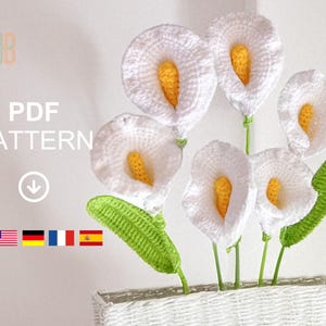 Calla Lily Flowers Crochet Pattern| Crochet Flower Bouquet Pattern| Crochet Flower Pattern| Wedding Flower