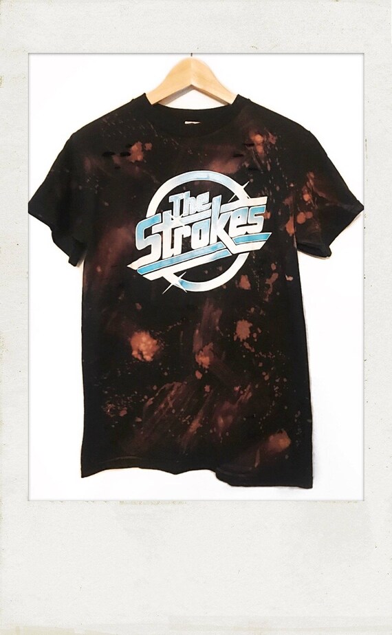 The Strokes Acid Washed Distressed Tee