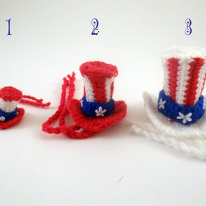 Tiny uncle Sam hat, hat for hamster, small lizard hat, clothes for pets, hat for pet, hat for sugar glider, hat for rat, hat for hedgehog image 2