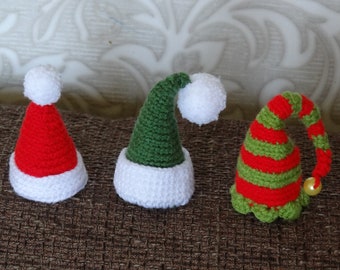 Gehäkelte Weihnachtsmütze für Kleine Haustiere: Hamster, Eidechse Weihnachtskostüm