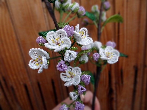 Perlen Gesteck Apfelbltenzweig - 2er-Set - Etsy.de