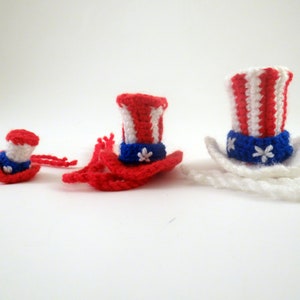 Tiny uncle Sam hat, hat for hamster, small lizard hat, clothes for pets, hat for pet, hat for sugar glider, hat for rat, hat for hedgehog image 1