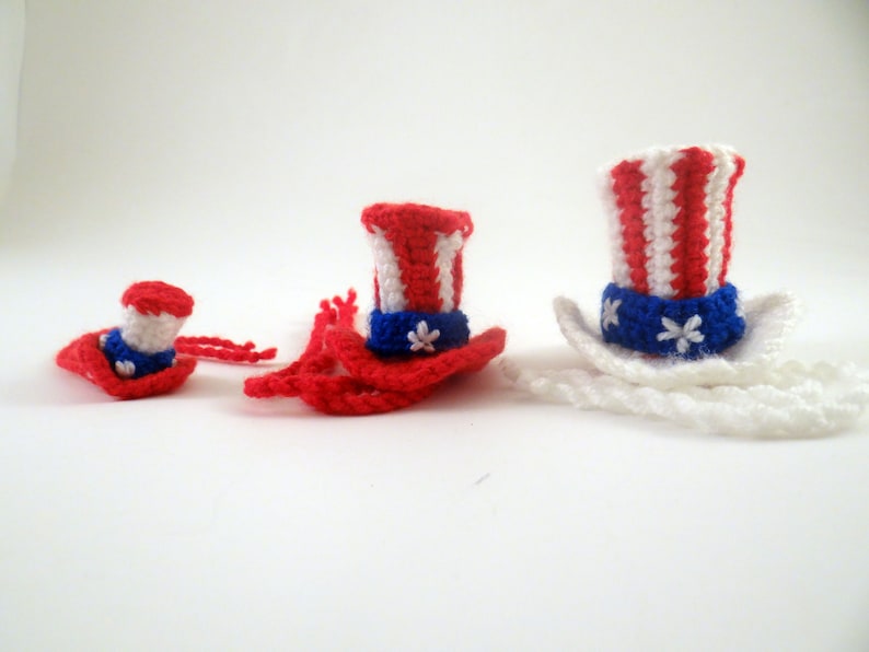 Tiny uncle Sam hat, hat for hamster, small lizard hat, clothes for pets, hat for pet, hat for sugar glider, hat for rat, hat for hedgehog image 1