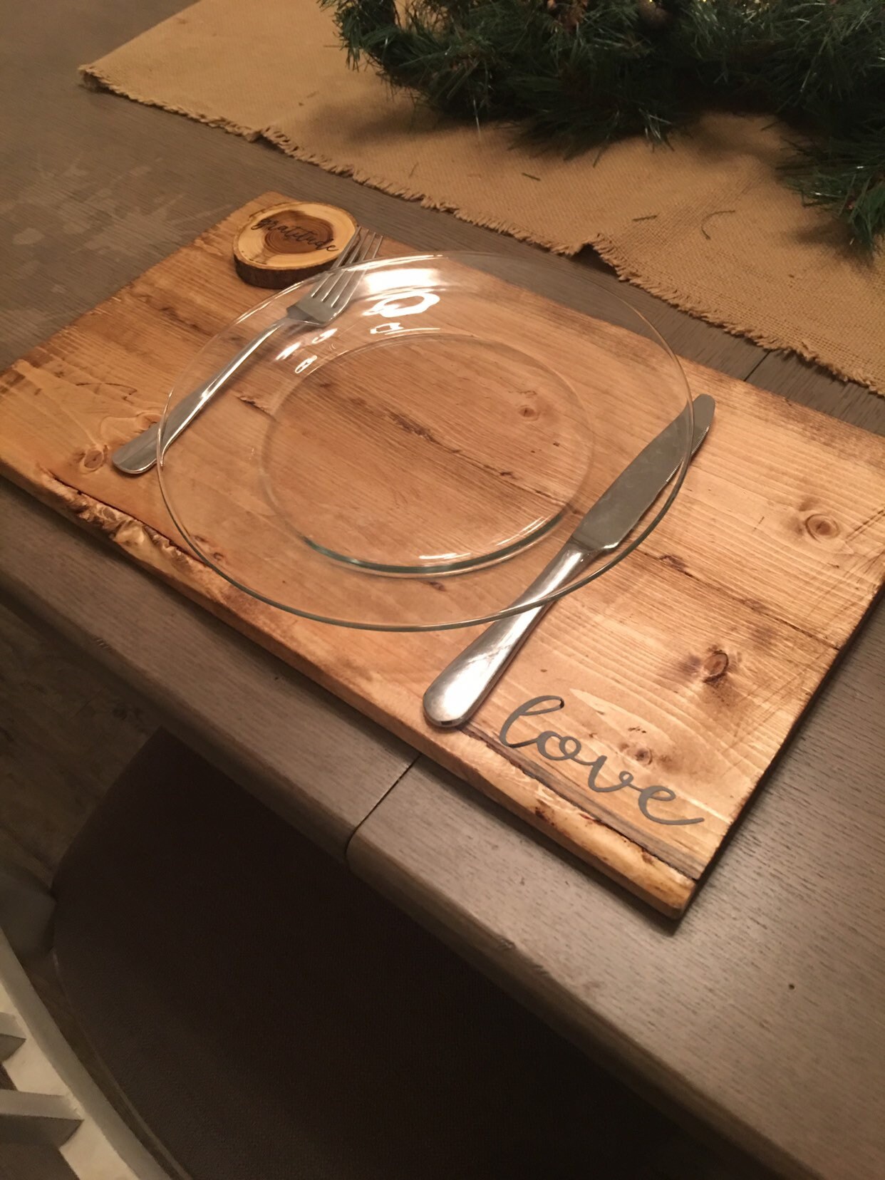 Rustic wooden charger plates/placemats set of 4 Etsy