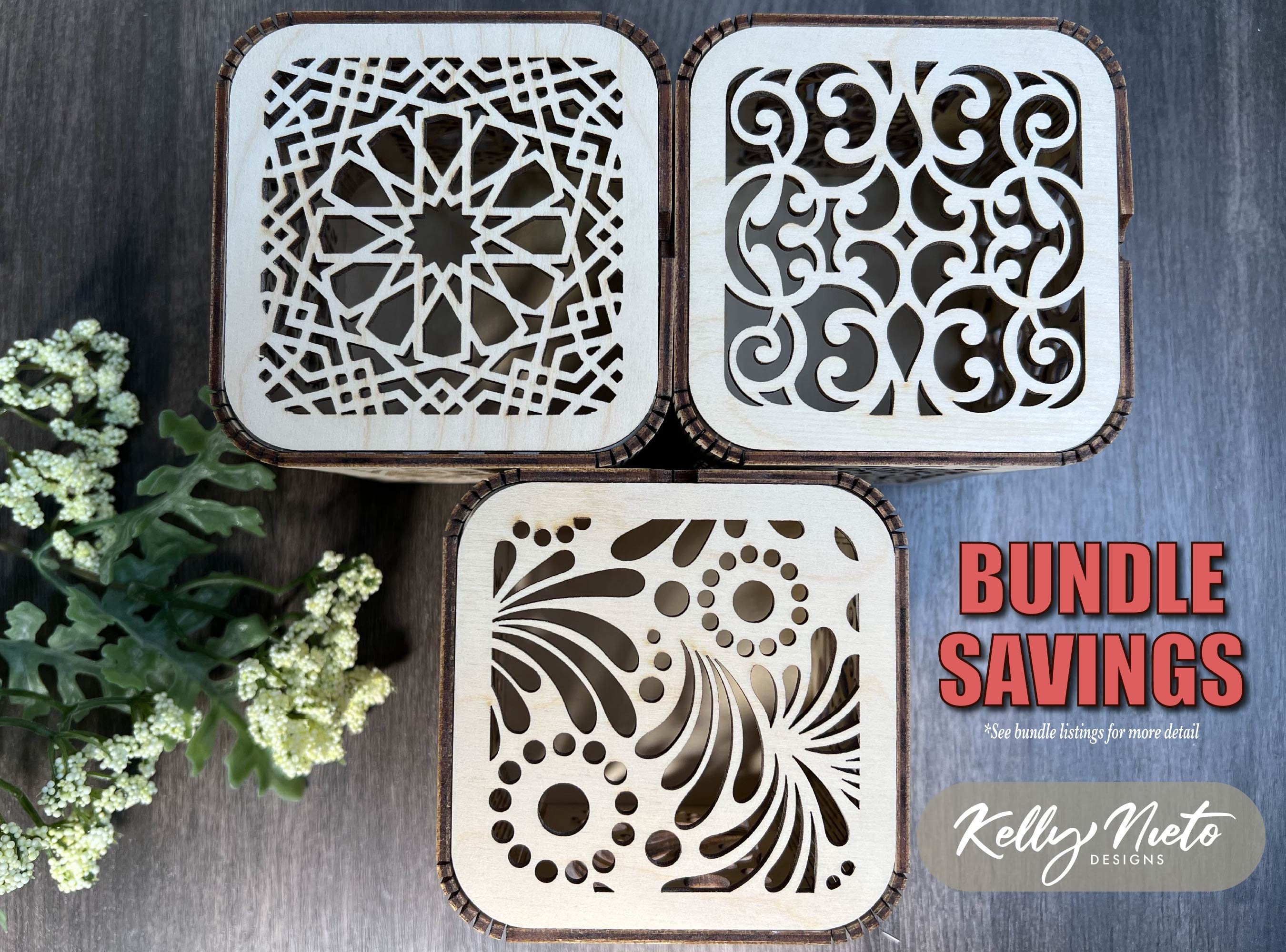 Laser Cut Wooden Gift Box SVG Bundle | Glowforge File (digital Download ...