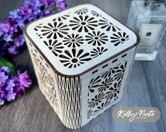 Daisies Laser Cut Gift Box SVG | Wooden Jewelry Box (Digital Download)