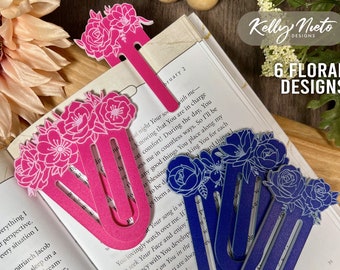 Floral Bookmark Bundle SVG, Laser Cut File (Digital Download)