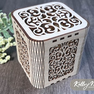 Ornate Wooden Gift Box SVG | Commercial Laser Cut File | Elegant Jewelry Box Wedding Gift Box | Wood Box SVG Glowforge Digital Download