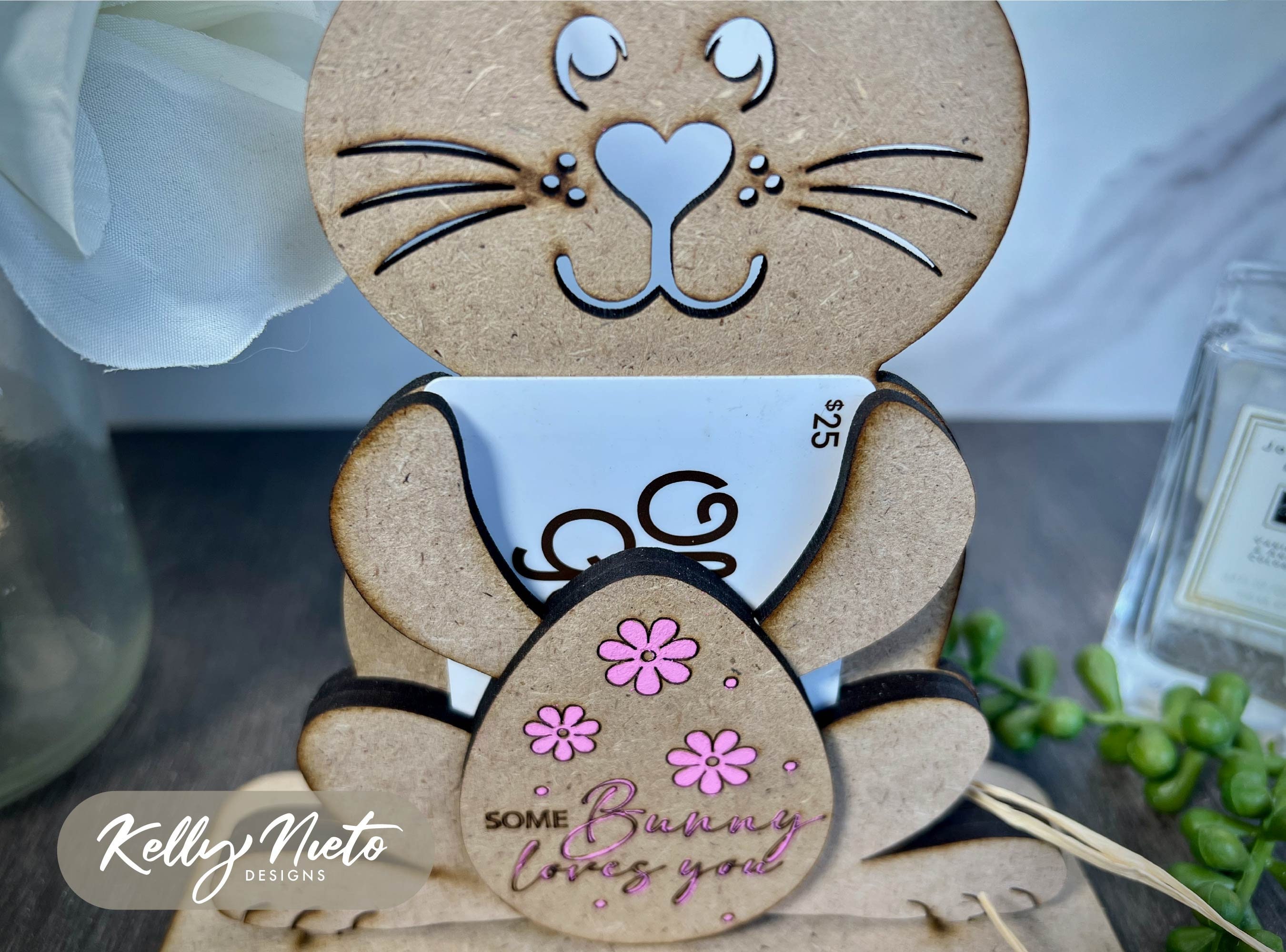 Personalized Easter Bunny Gift Card Holder Laser Cut SVG Etsy