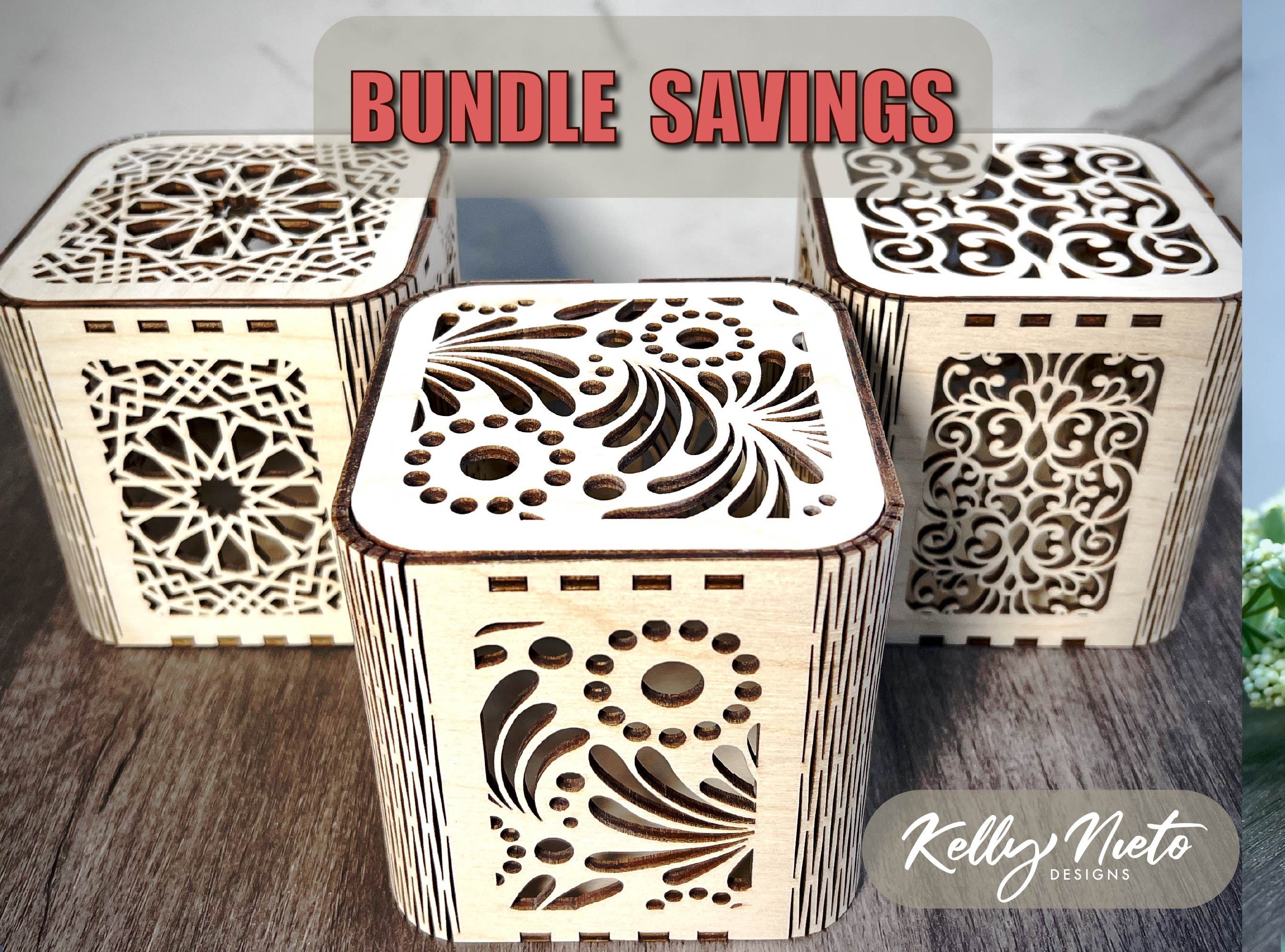 Laser Cut Wooden Gift Box SVG Bundle | Glowforge File (digital Download ...