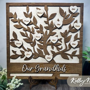 Regalo de abuelo de árbol genealógico personalizado / Comercial / SVG Glowforge Descarga digital con caballete gratis