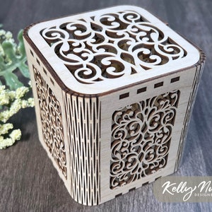 Decorative Wooden Gift Box SVG | Commercial Laser Cut File | Jewelry Box Wedding Gift Box | Wood Box SVG Glowforge Digital Download