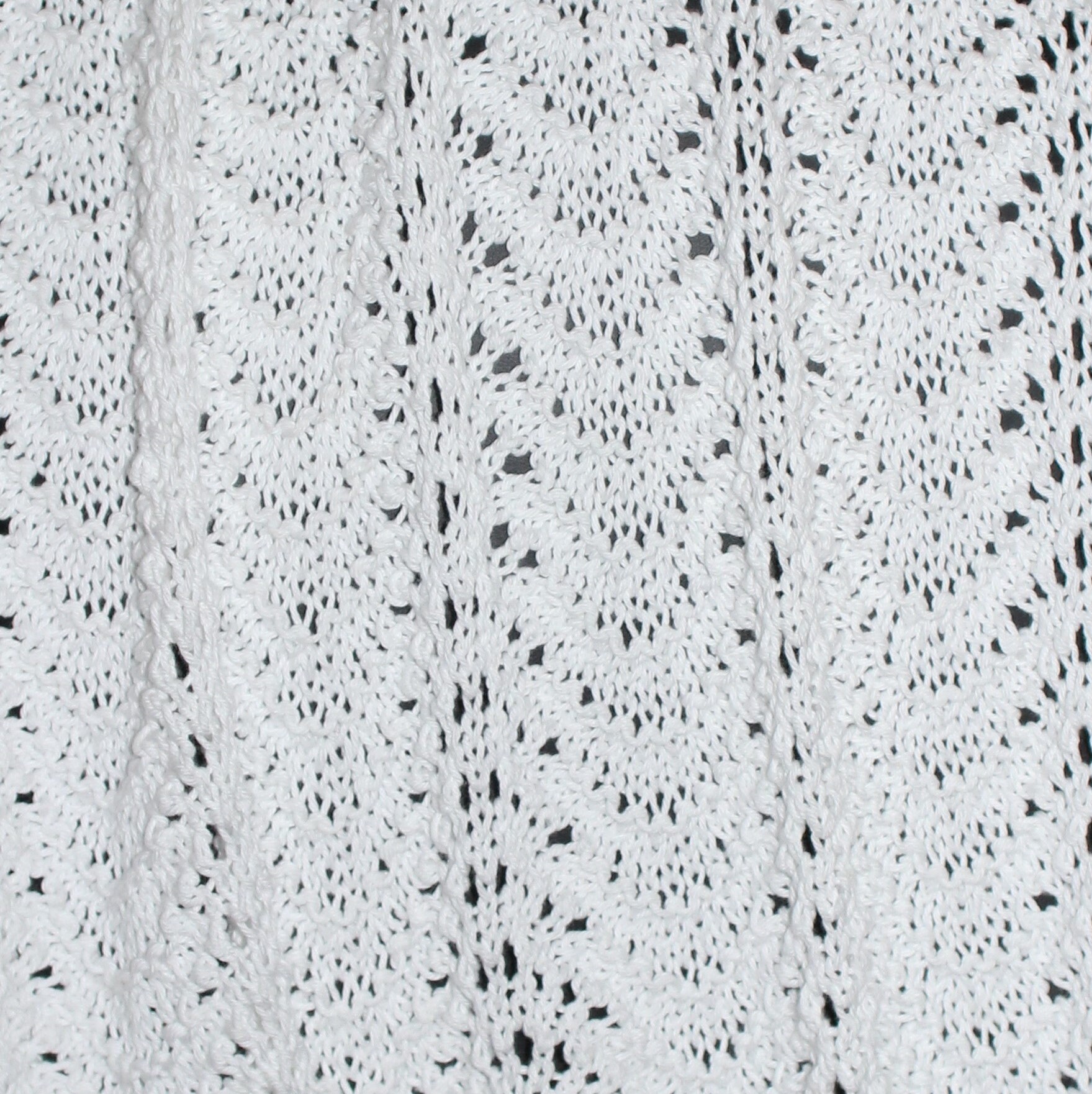 Hand Knit Baby Blanket White Cotton Etsy