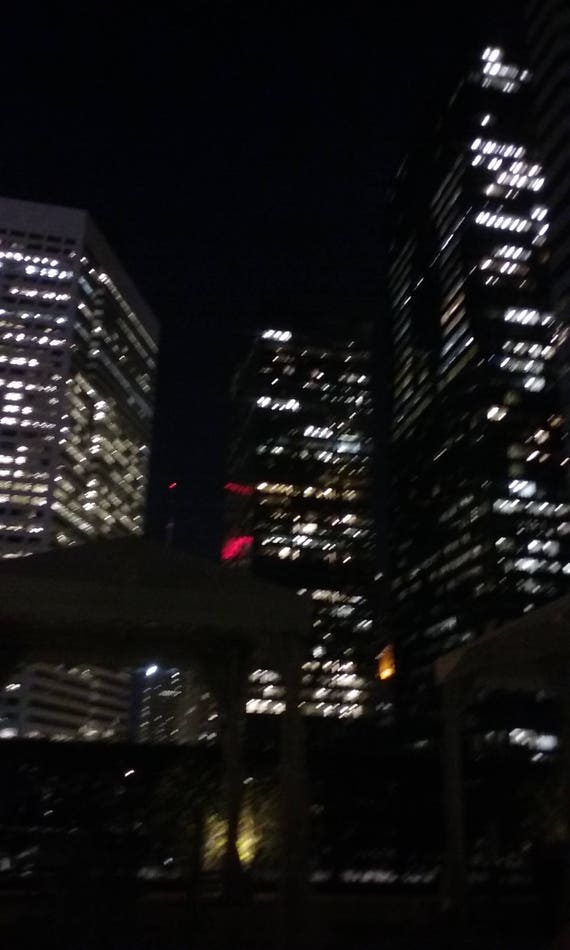 Downtown Houston Skyscrapers at Night Etsy