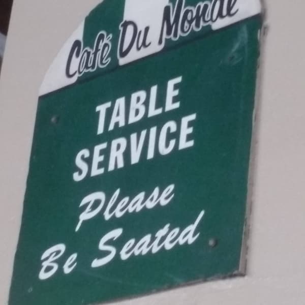 Cafe du Monde sign in the French Quarter in New Orleans