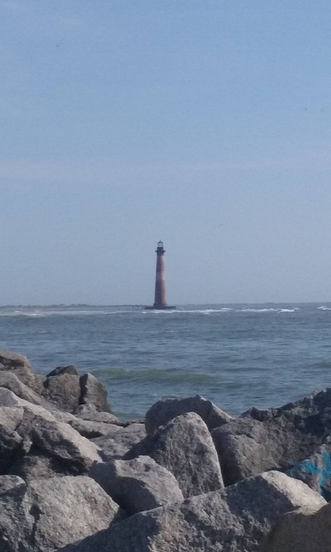 Morris Island Lighthouse off the Coast of Foley Island Near Charleston