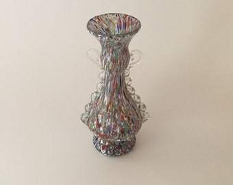 Fratelli Toso Mid-Century Murano Glass Urn with Applied Handles