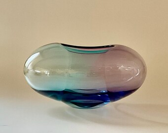 Don Gonzalez Turkish Blue/Amethyst Art Glass Vessel