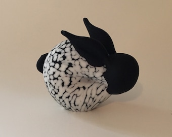 Figura Conejo de Cristal Blanco y Negro
