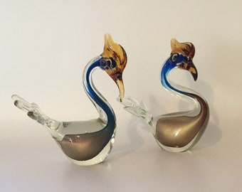 Empareje aves acuáticas Sommerso de la laguna de Murano a mediados de siglo