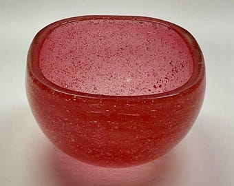 Carlo Scarpa para Venini años 50 Un recipiente bollicino de cristal de Murano