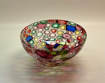 Vintage Murano Fratelli Toso Windows Murrine Bowl