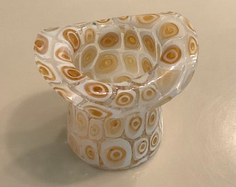 Fratelli Toso Glass Top Hat Vessel MidCentury Single Murrine
