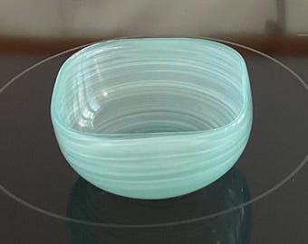 Carlo Scarpa for Venini Square Top Bowl in Half-Filigree 1932-36