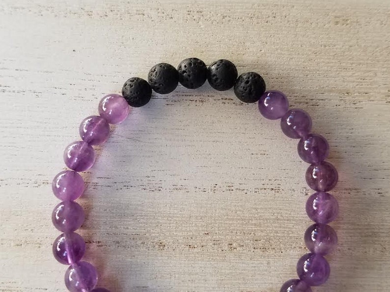 Essential Oil Diffuser Bracelet Amethyst /& Lava Bead Bracelet
