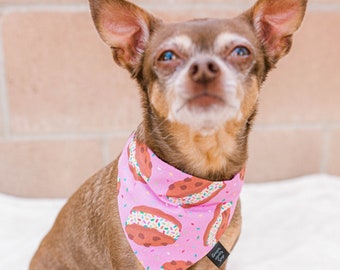 Summer Dog Bandana, Personalized over the collar bandana, Ice Cream Dog Bandana, Ice Cream Gift, Cute Dog Bandana, Purple Dog Bandana