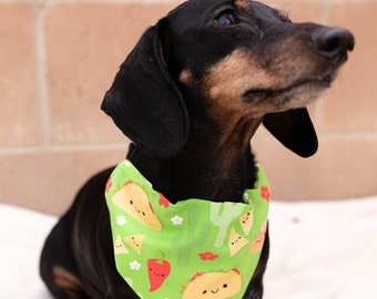 Taco Dog Bandana, Gepersonaliseerd over de kraag hond bandana, Taco Dinsdag Hond Bandana, Zomer Hond Bandana, Fiesta Dog Bandana