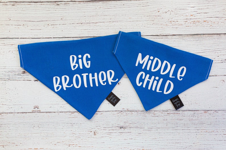 Big Brother Over the Collar Dog Bandana, Cute Pregnancy announcement idea with dog, Pregnancy announcement dog bandana, big brother dog image 4